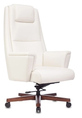 Кресло для руководителя Бюрократ DUKE белая кожа
