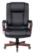 Кресло для руководителя Бюрократ T-9925WALNUT черная кожа - 1